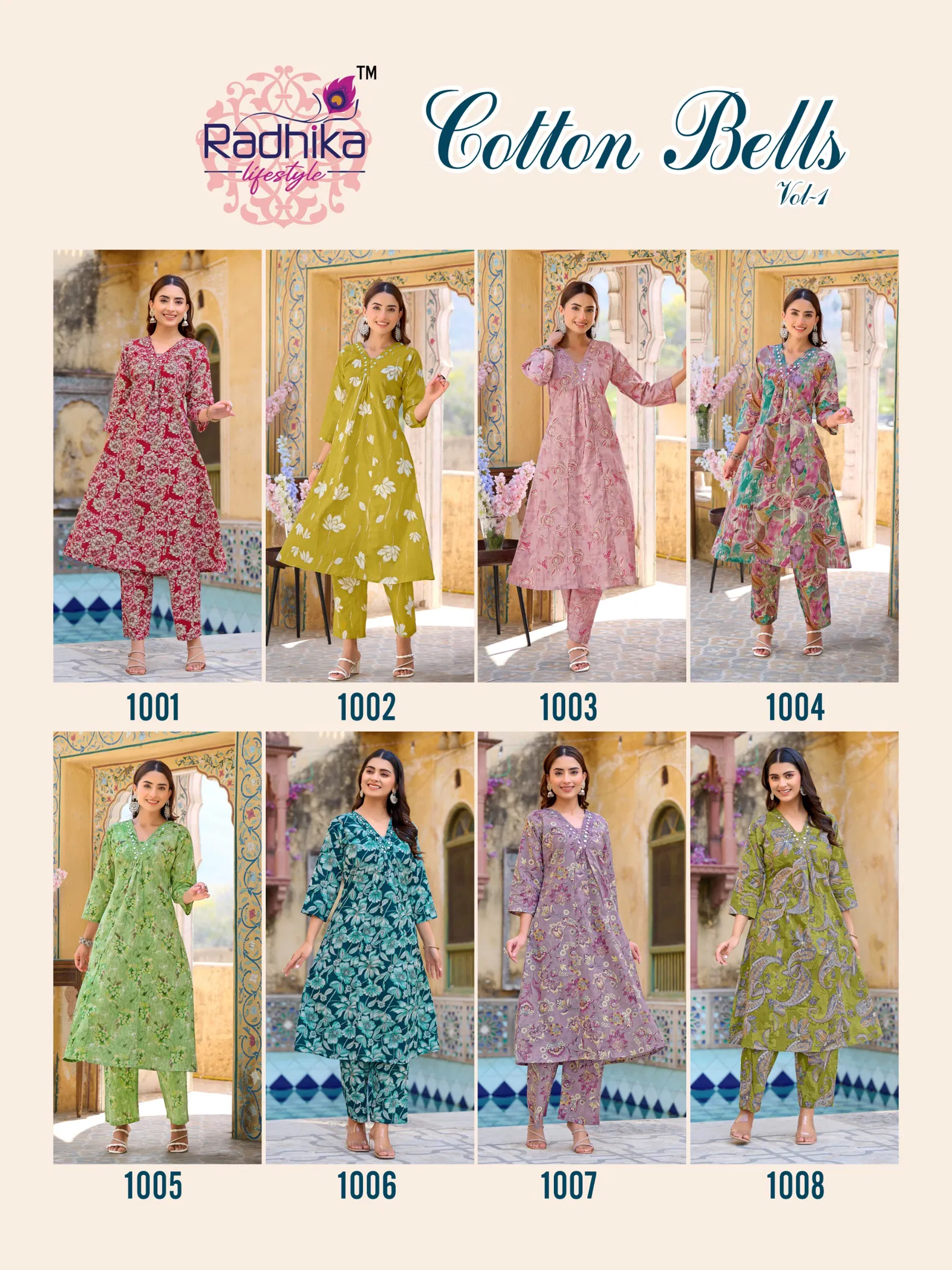 Cotton Bells Vol 1 By Radhika Cotton  Printed Kurti With Bottom Exporters In India